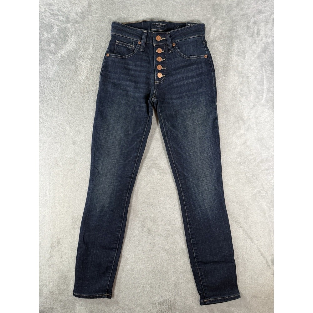 Lucky Brand Jeans Womens 0/25 Blue‎ Denim Skinny Ankle Mid Rise Dark Wash NWT